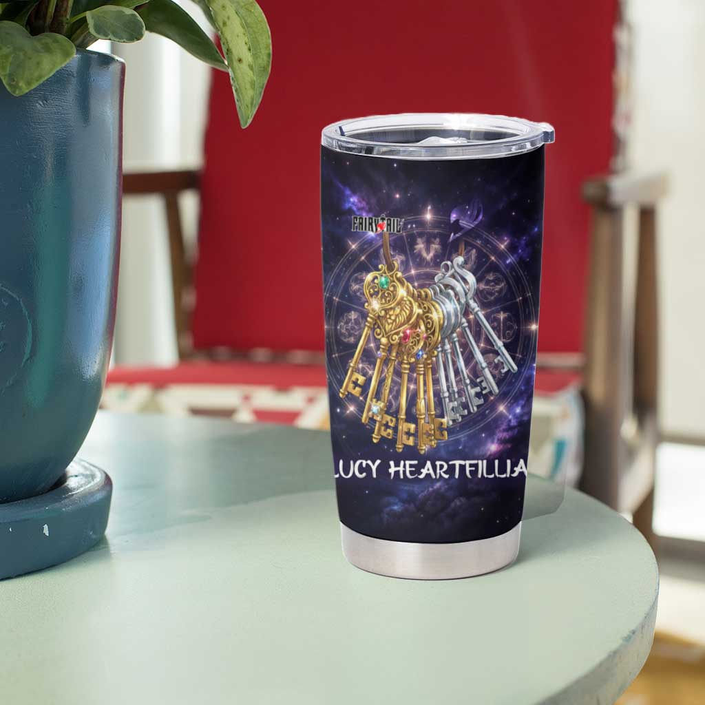 Lucy Heartfilia Fairy Tail Tumbler Cup Celestial Spirit Anime Style with Zodiac Key Magic