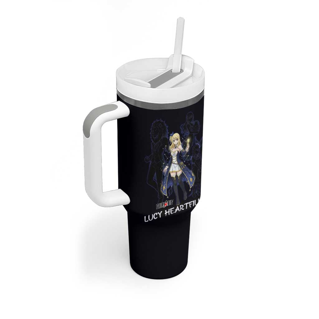 Lucy Heartfilia Fairy Tail Tumbler With Handle Celestial Spirit Anime Style with Zodiac Key Magic