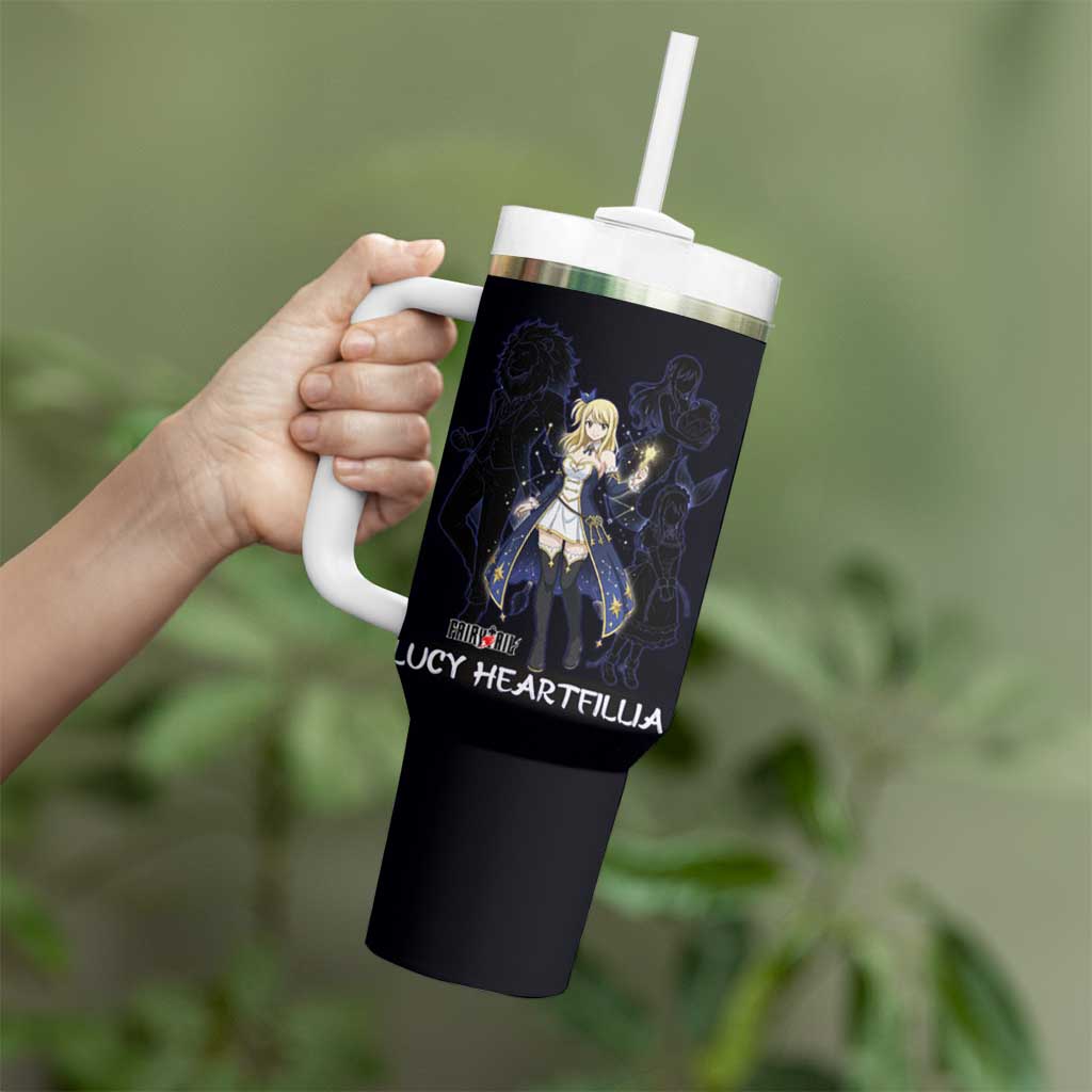 Lucy Heartfilia Fairy Tail Tumbler With Handle Celestial Spirit Anime Style with Zodiac Key Magic