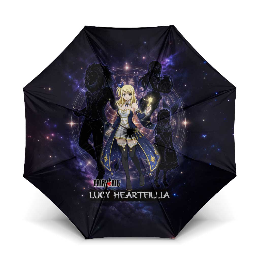 Lucy Heartfilia Fairy Tail Umbrella Celestial Spirit Anime Style with Zodiac Key Magic