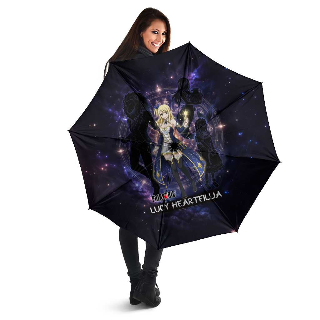 Lucy Heartfilia Fairy Tail Umbrella Celestial Spirit Anime Style with Zodiac Key Magic