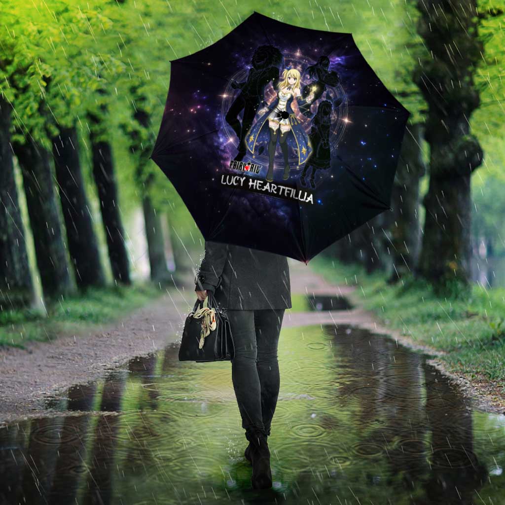 Lucy Heartfilia Fairy Tail Umbrella Celestial Spirit Anime Style with Zodiac Key Magic