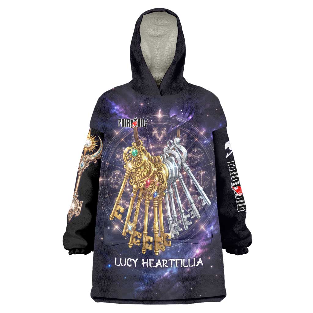 Lucy Heartfilia Fairy Tail Wearable Blanket Hoodie Celestial Spirit Anime Style with Zodiac Key Magic