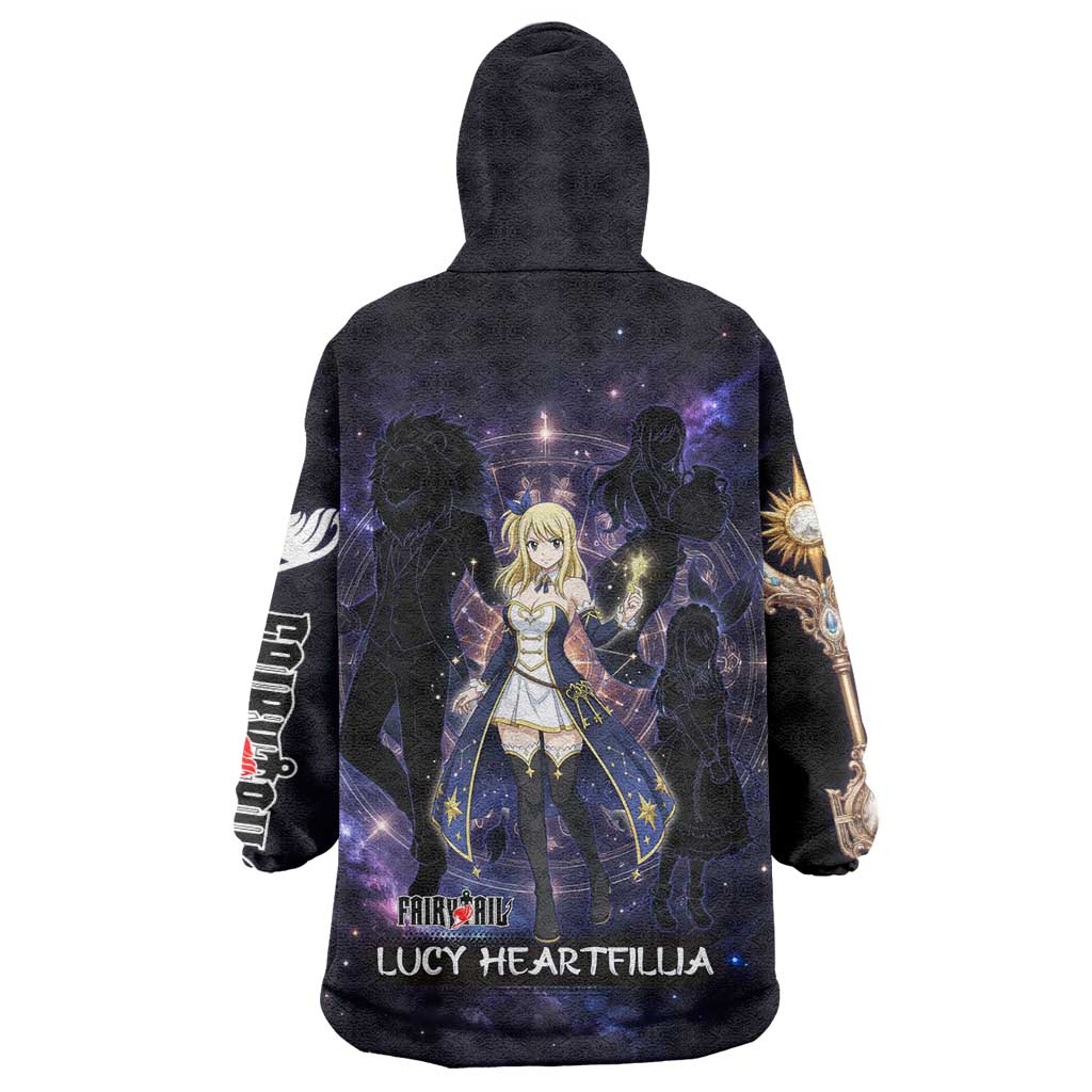 Lucy Heartfilia Fairy Tail Wearable Blanket Hoodie Celestial Spirit Anime Style with Zodiac Key Magic
