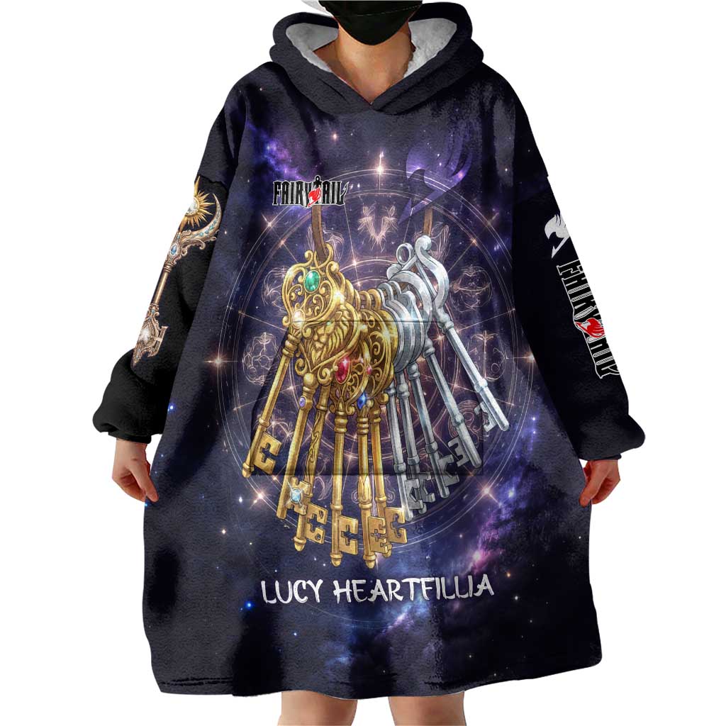 Lucy Heartfilia Fairy Tail Wearable Blanket Hoodie Celestial Spirit Anime Style with Zodiac Key Magic