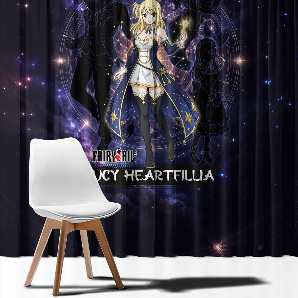 Lucy Heartfilia Fairy Tail Window Curtain Celestial Spirit Anime Style with Zodiac Key Magic