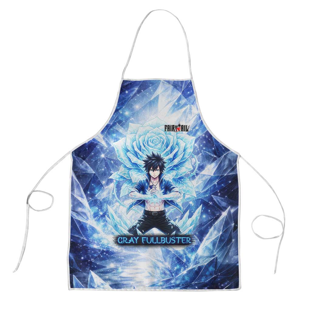 Gray Fullbuster Fairy Tail Apron Ice Magic Anime Style with Crystal Freeze Motif