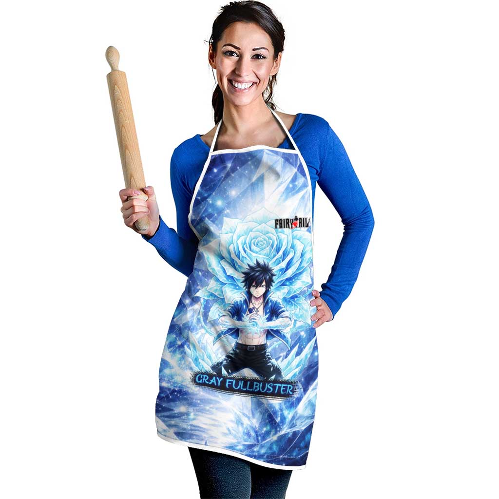 Gray Fullbuster Fairy Tail Apron Ice Magic Anime Style with Crystal Freeze Motif