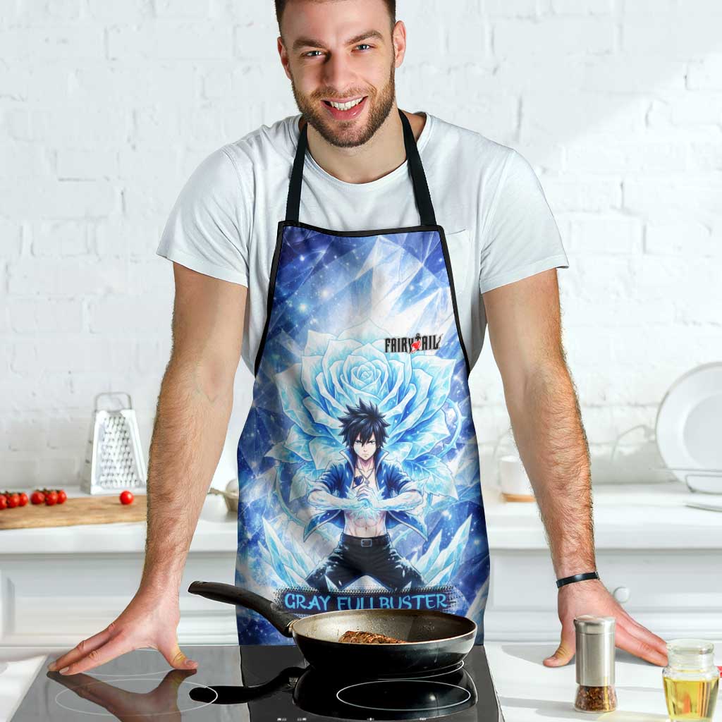Gray Fullbuster Fairy Tail Apron Ice Magic Anime Style with Crystal Freeze Motif
