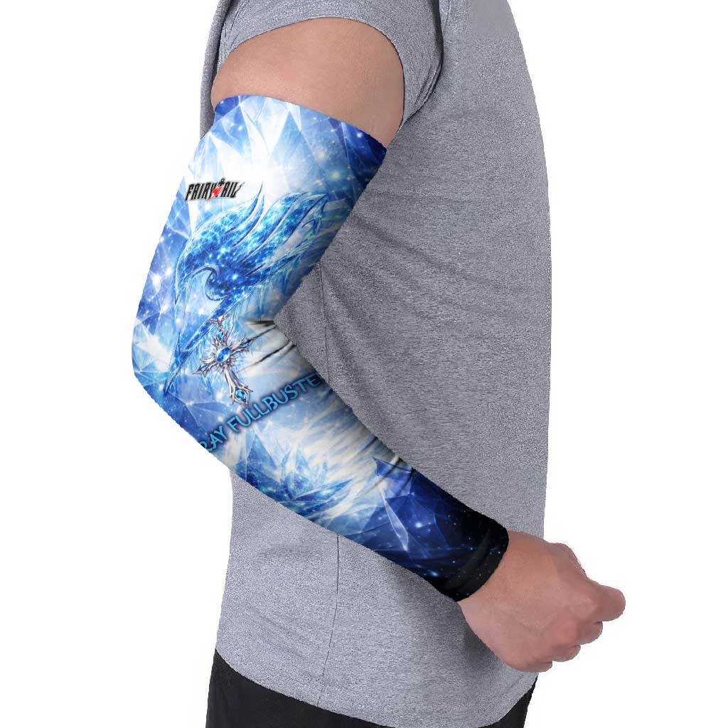 Gray Fullbuster Fairy Tail Arm Sleeves Ice Magic Anime Style with Crystal Freeze Motif