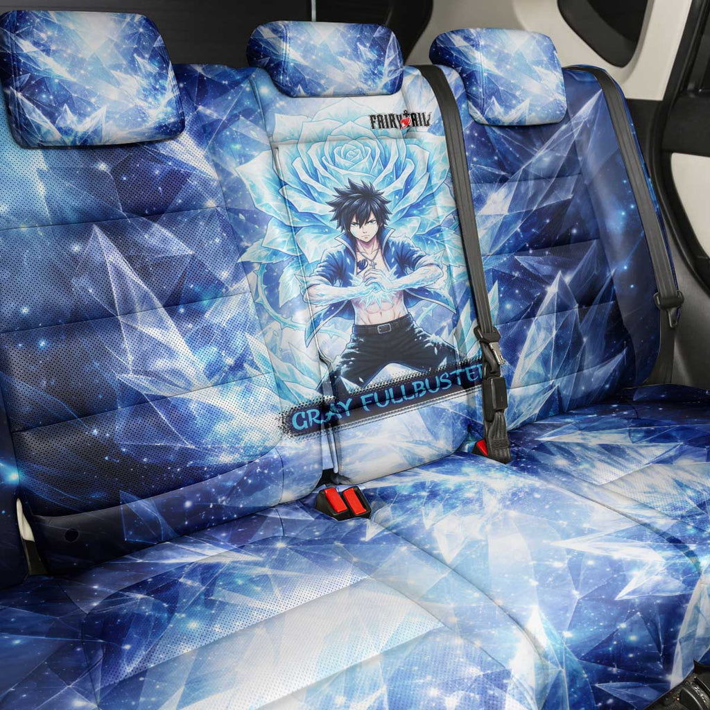 Gray Fullbuster Fairy Tail Back Car Seat Cover Ice Magic Anime Style with Crystal Freeze Motif