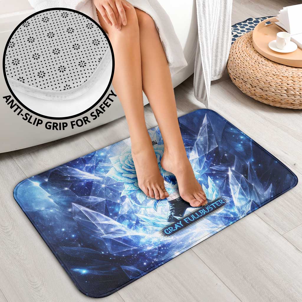 Gray Fullbuster Fairy Tail Bathroom Set Ice Magic Anime Style with Crystal Freeze Motif