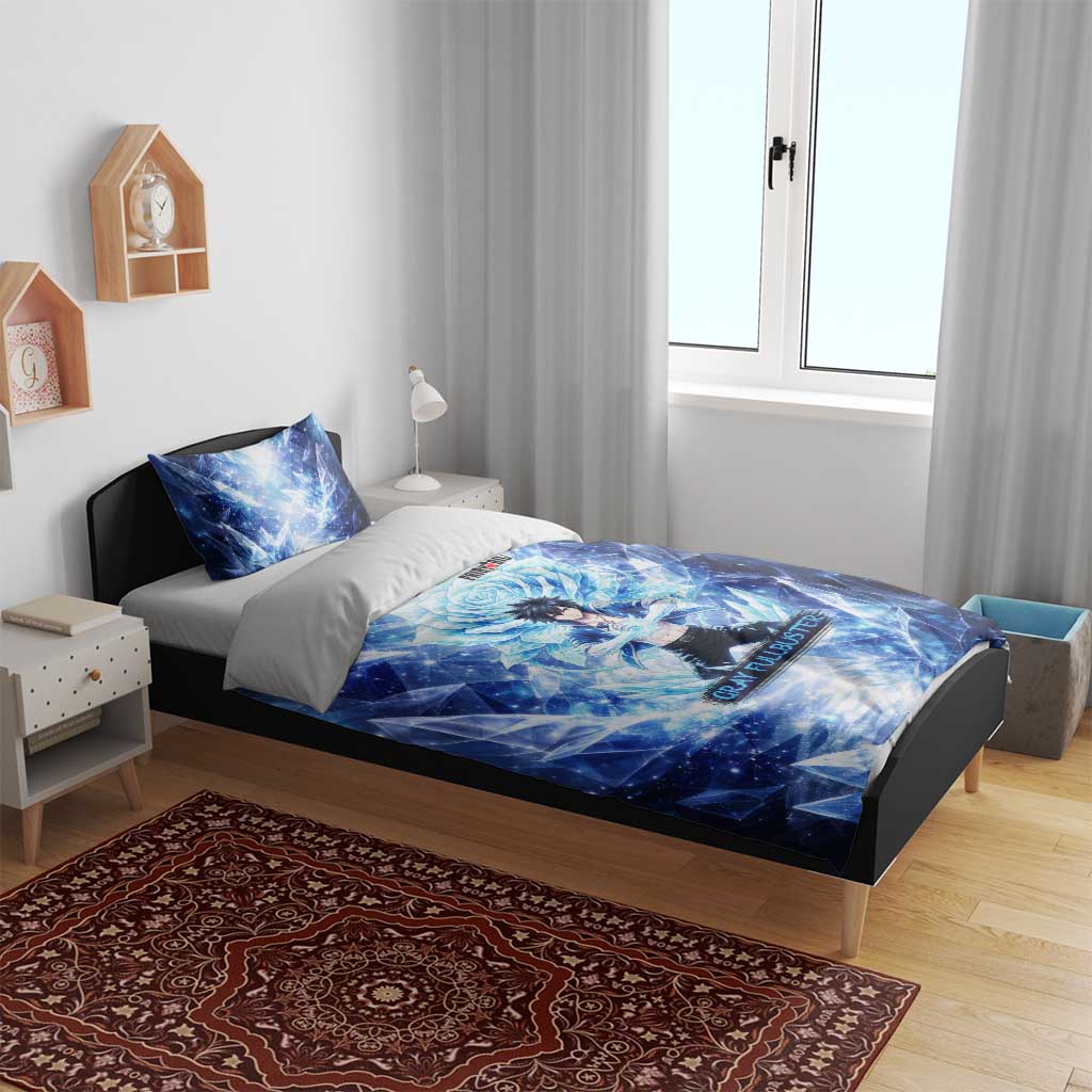 Gray Fullbuster Fairy Tail Bedding Set Ice Magic Anime Style with Crystal Freeze Motif