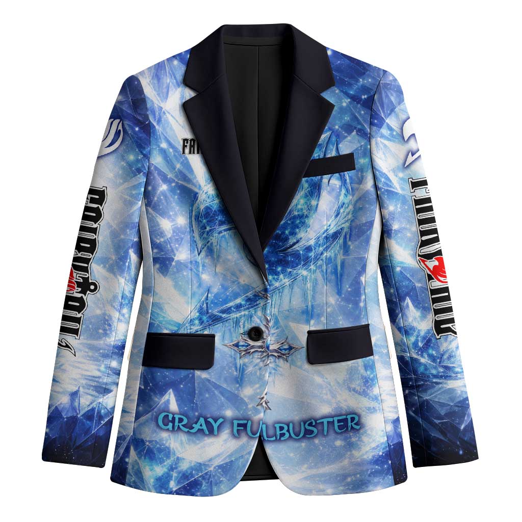 Gray Fullbuster Fairy Tail Blazer Ice Magic Anime Style with Crystal Freeze Motif