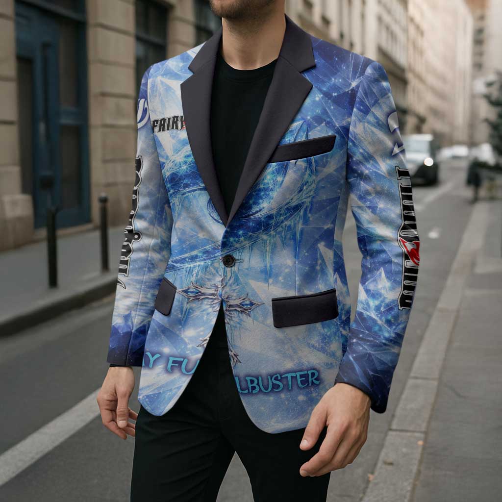 Gray Fullbuster Fairy Tail Blazer Ice Magic Anime Style with Crystal Freeze Motif
