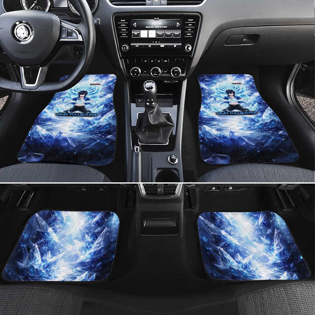 Gray Fullbuster Fairy Tail Car Mats Ice Magic Anime Style with Crystal Freeze Motif