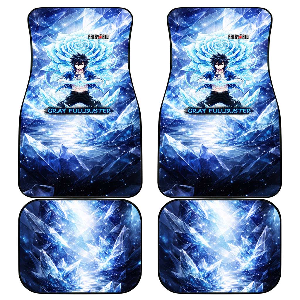 Gray Fullbuster Fairy Tail Car Mats Ice Magic Anime Style with Crystal Freeze Motif