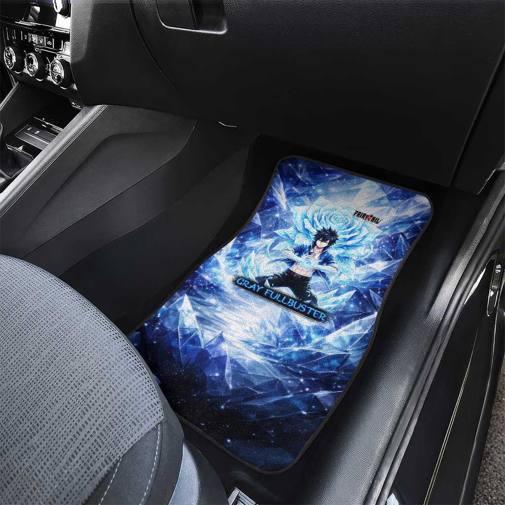 Gray Fullbuster Fairy Tail Car Mats Ice Magic Anime Style with Crystal Freeze Motif