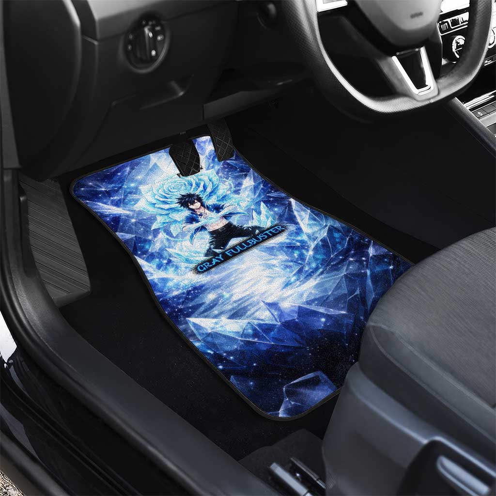 Gray Fullbuster Fairy Tail Car Mats Ice Magic Anime Style with Crystal Freeze Motif