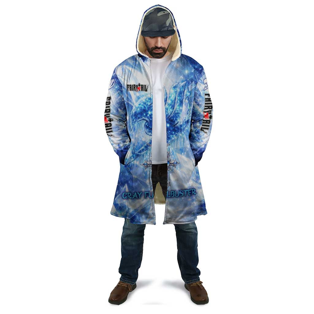 Gray Fullbuster Fairy Tail Cloak Ice Magic Anime Style with Crystal Freeze Motif