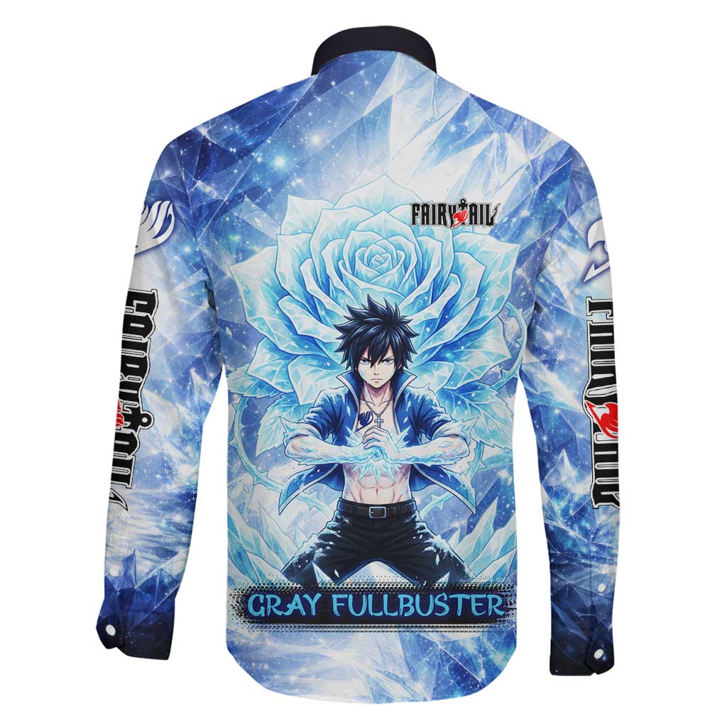 Gray Fullbuster Fairy Tail Family Matching Puletasi and Hawaiian Shirt Ice Magic Anime Style with Crystal Freeze Motif