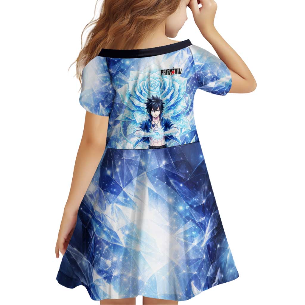 Gray Fullbuster Fairy Tail Family Matching Tank Maxi Dress and Hawaiian Shirt Ice Magic Anime Style with Crystal Freeze Motif