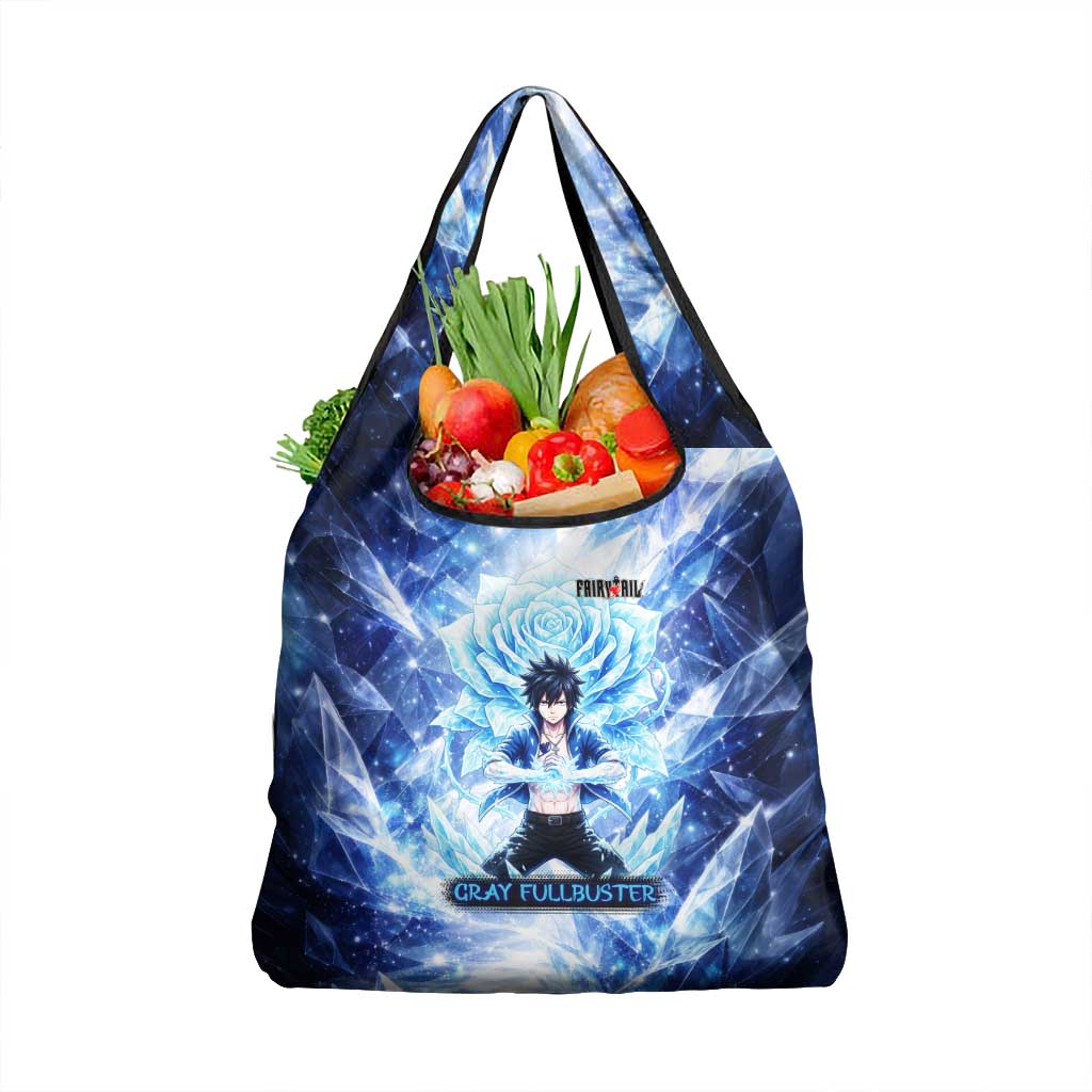 Gray Fullbuster Fairy Tail Grocery Bag Ice Magic Anime Style with Crystal Freeze Motif