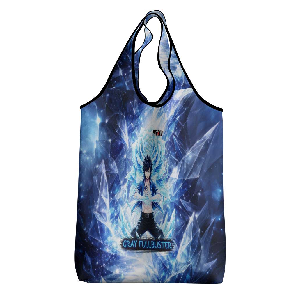 Gray Fullbuster Fairy Tail Grocery Bag Ice Magic Anime Style with Crystal Freeze Motif