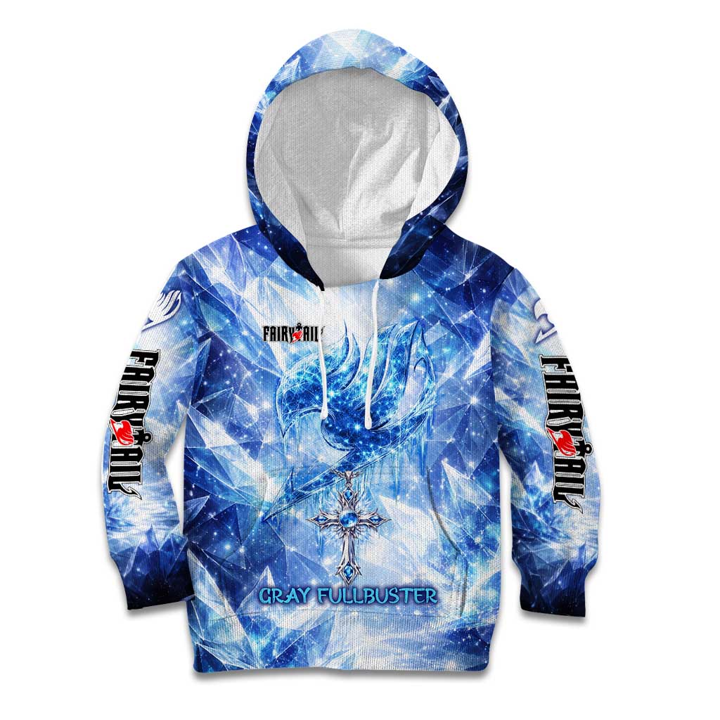 Gray Fullbuster Fairy Tail Kid Hoodie Ice Magic Anime Style with Crystal Freeze Motif