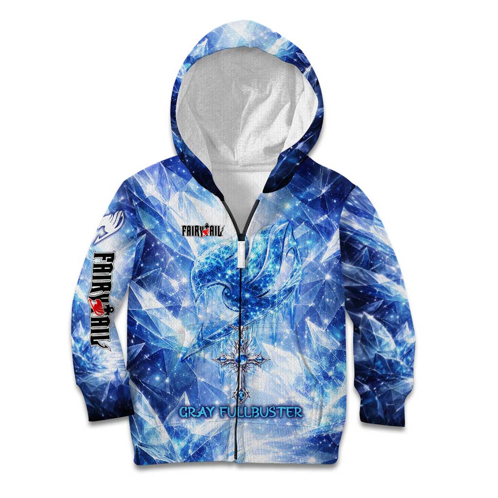 Gray Fullbuster Fairy Tail Kid Hoodie Ice Magic Anime Style with Crystal Freeze Motif