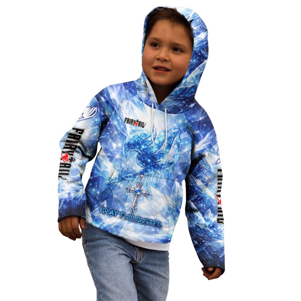 Gray Fullbuster Fairy Tail Kid Hoodie Ice Magic Anime Style with Crystal Freeze Motif