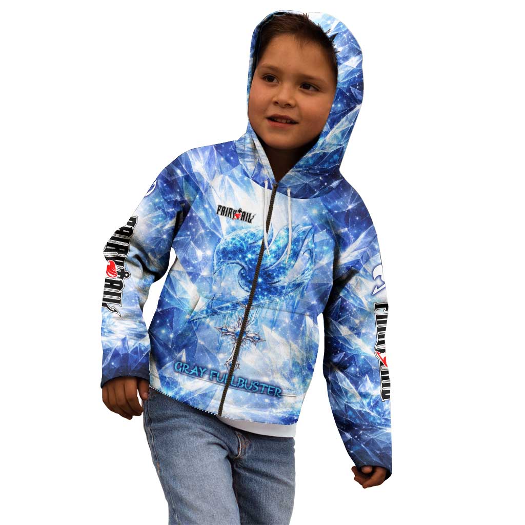 Gray Fullbuster Fairy Tail Kid Hoodie Ice Magic Anime Style with Crystal Freeze Motif