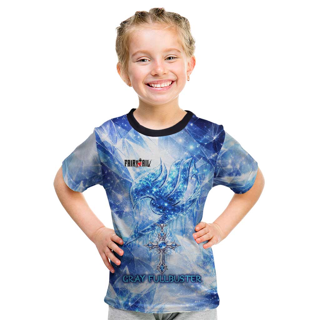 Gray Fullbuster Fairy Tail Kid T Shirt Ice Magic Anime Style with Crystal Freeze Motif