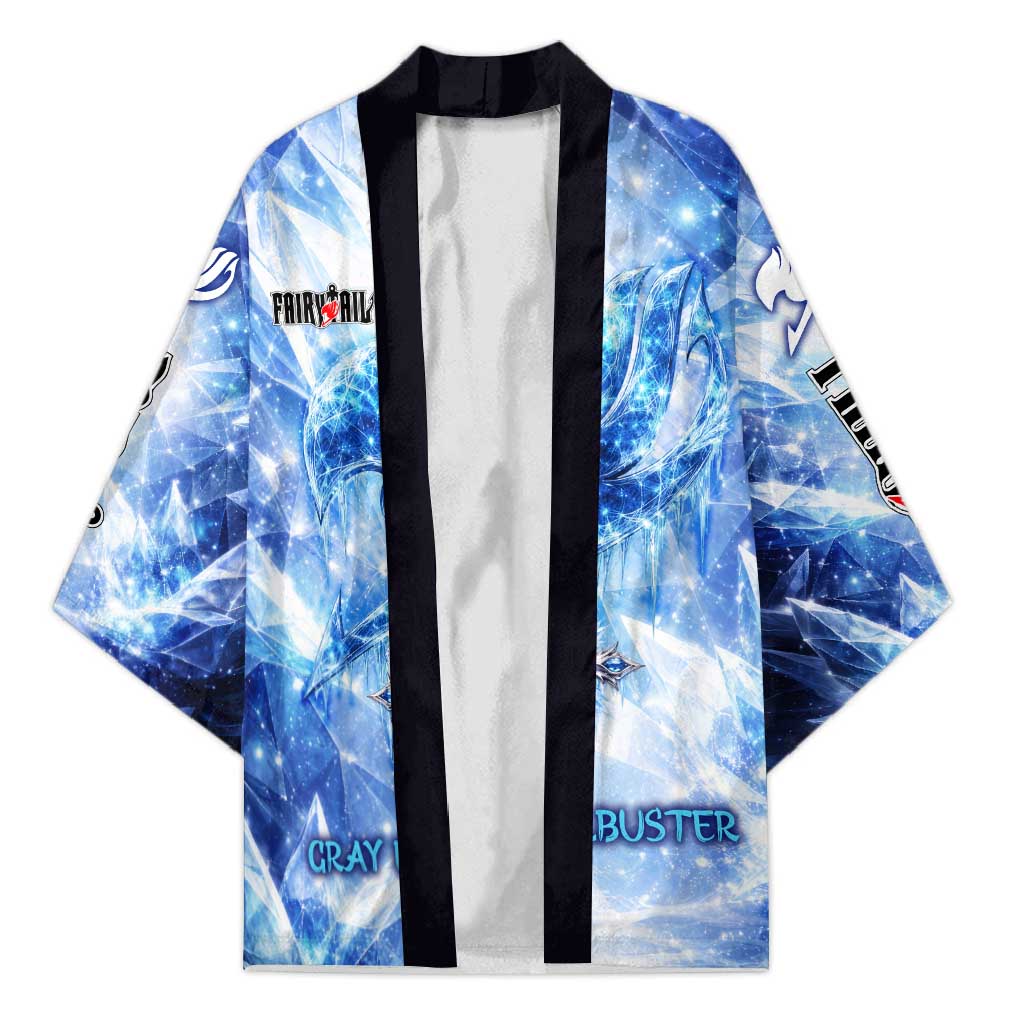 Gray Fullbuster Fairy Tail Kimono Ice Magic Anime Style with Crystal Freeze Motif