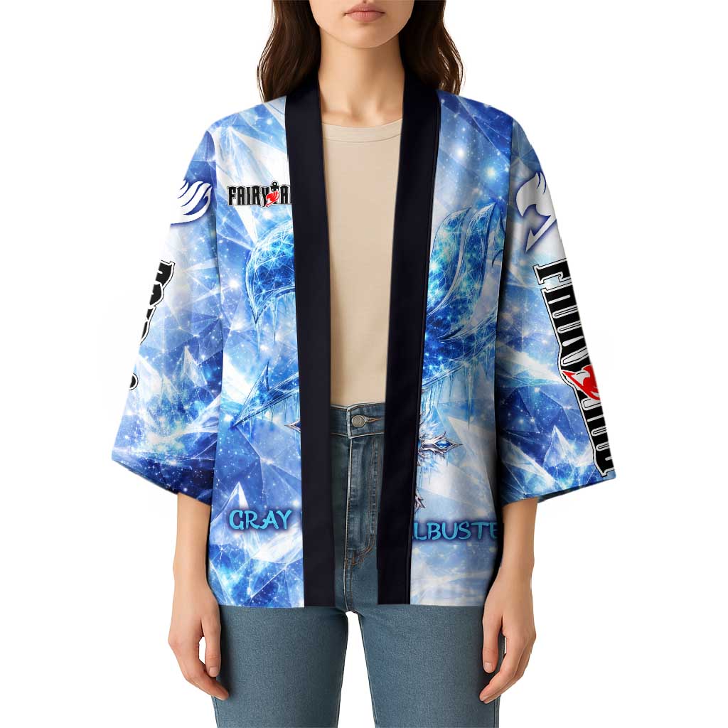 Gray Fullbuster Fairy Tail Kimono Ice Magic Anime Style with Crystal Freeze Motif