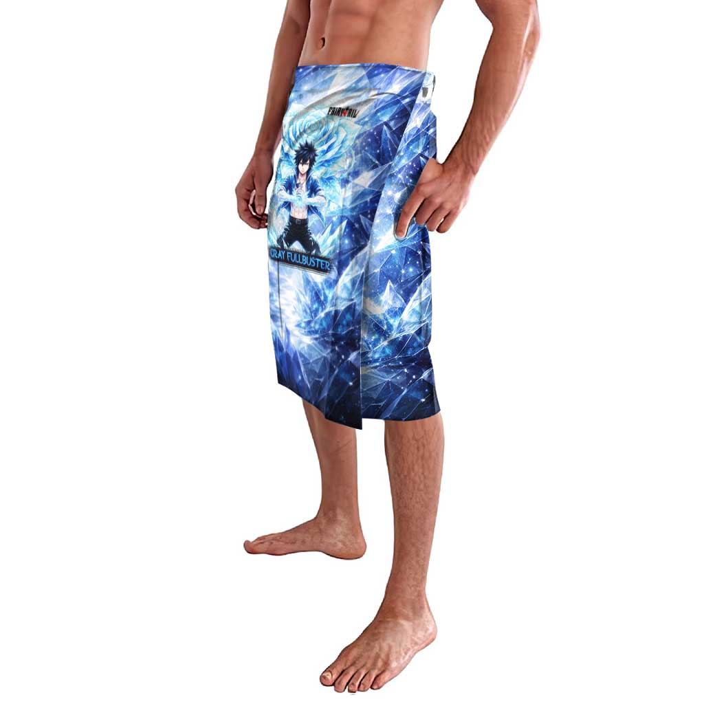 Gray Fullbuster Fairy Tail Lavalava Ice Magic Anime Style with Crystal Freeze Motif