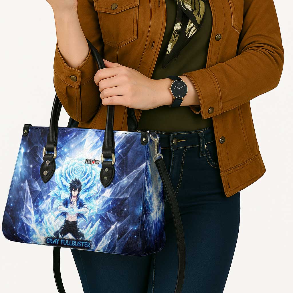 Gray Fullbuster Fairy Tail Leather Bag Ice Magic Anime Style with Crystal Freeze Motif