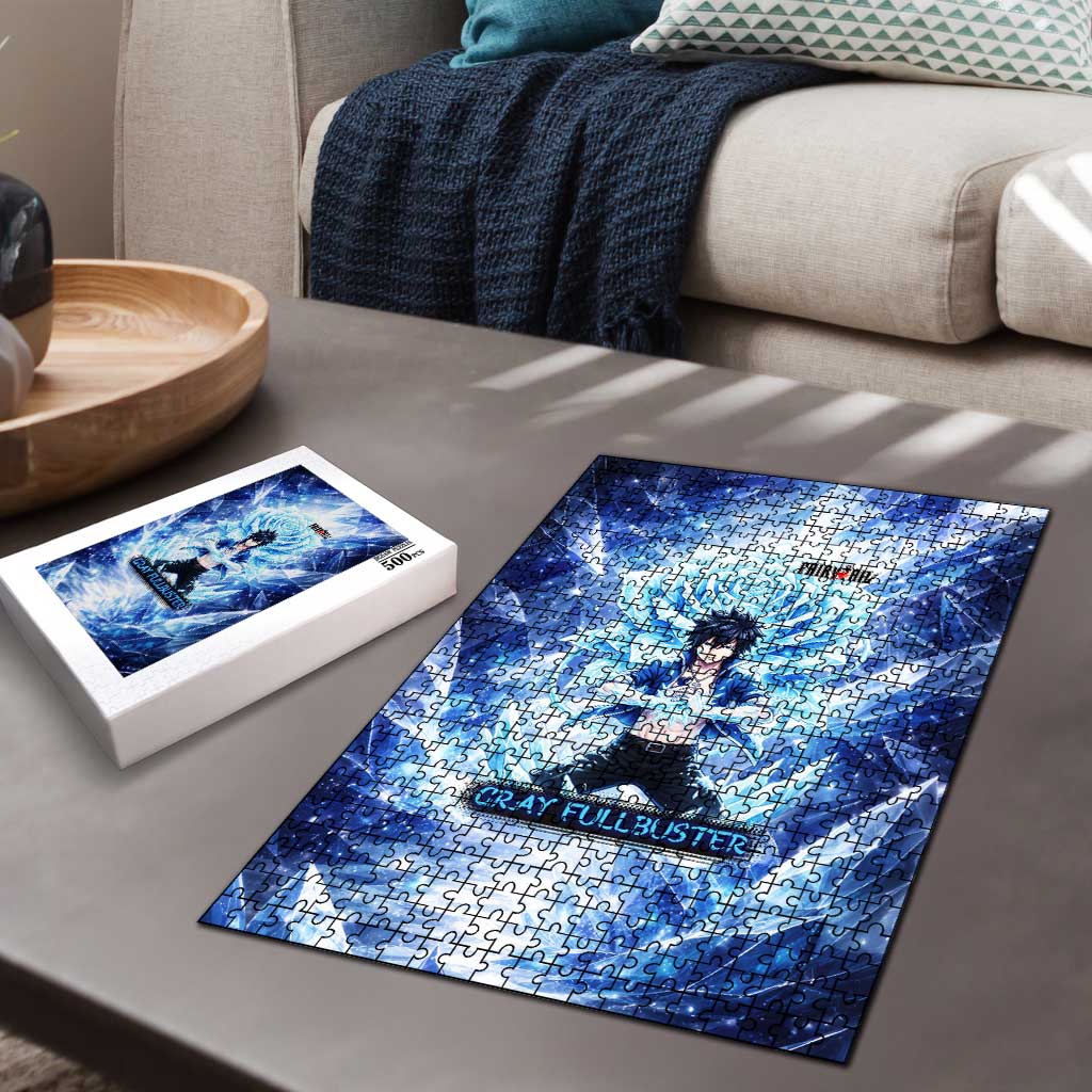 Gray Fullbuster Fairy Tail Puzzle Ice Magic Anime Style with Crystal Freeze Motif