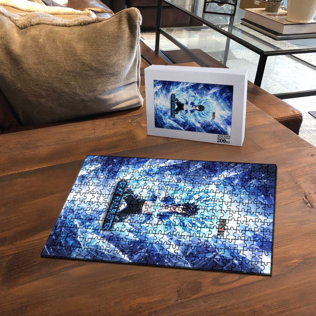 Gray Fullbuster Fairy Tail Puzzle Ice Magic Anime Style with Crystal Freeze Motif