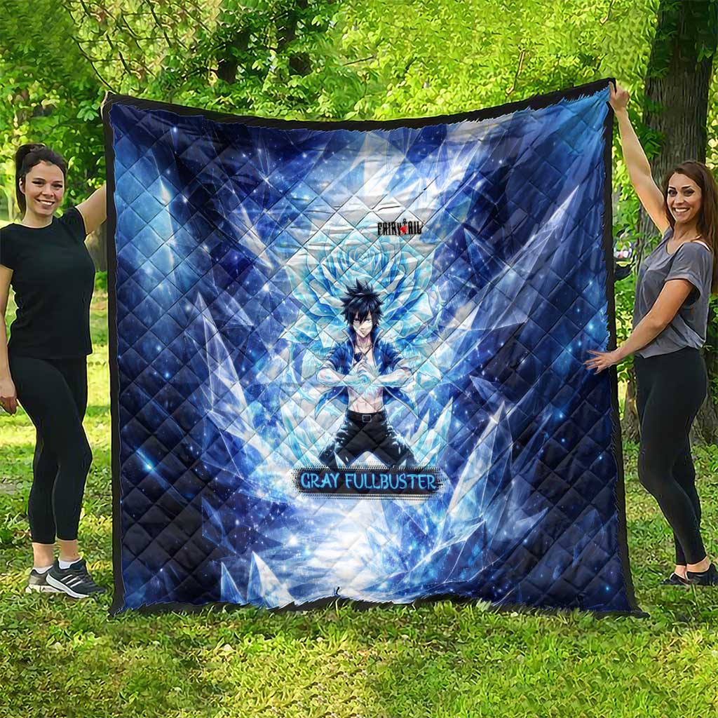 Gray Fullbuster Fairy Tail Quilt Ice Magic Anime Style with Crystal Freeze Motif