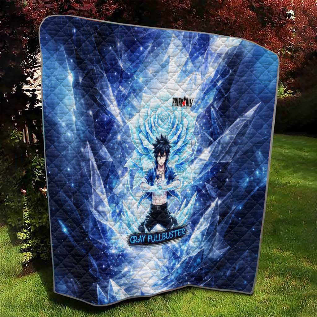 Gray Fullbuster Fairy Tail Quilt Ice Magic Anime Style with Crystal Freeze Motif