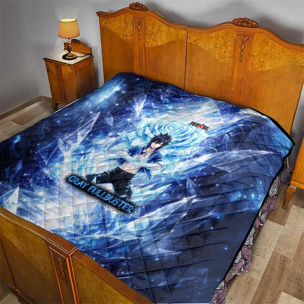Gray Fullbuster Fairy Tail Quilt Ice Magic Anime Style with Crystal Freeze Motif