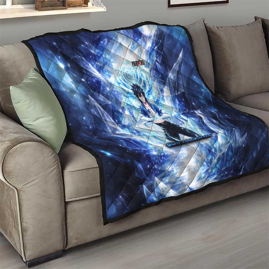 Gray Fullbuster Fairy Tail Quilt Ice Magic Anime Style with Crystal Freeze Motif