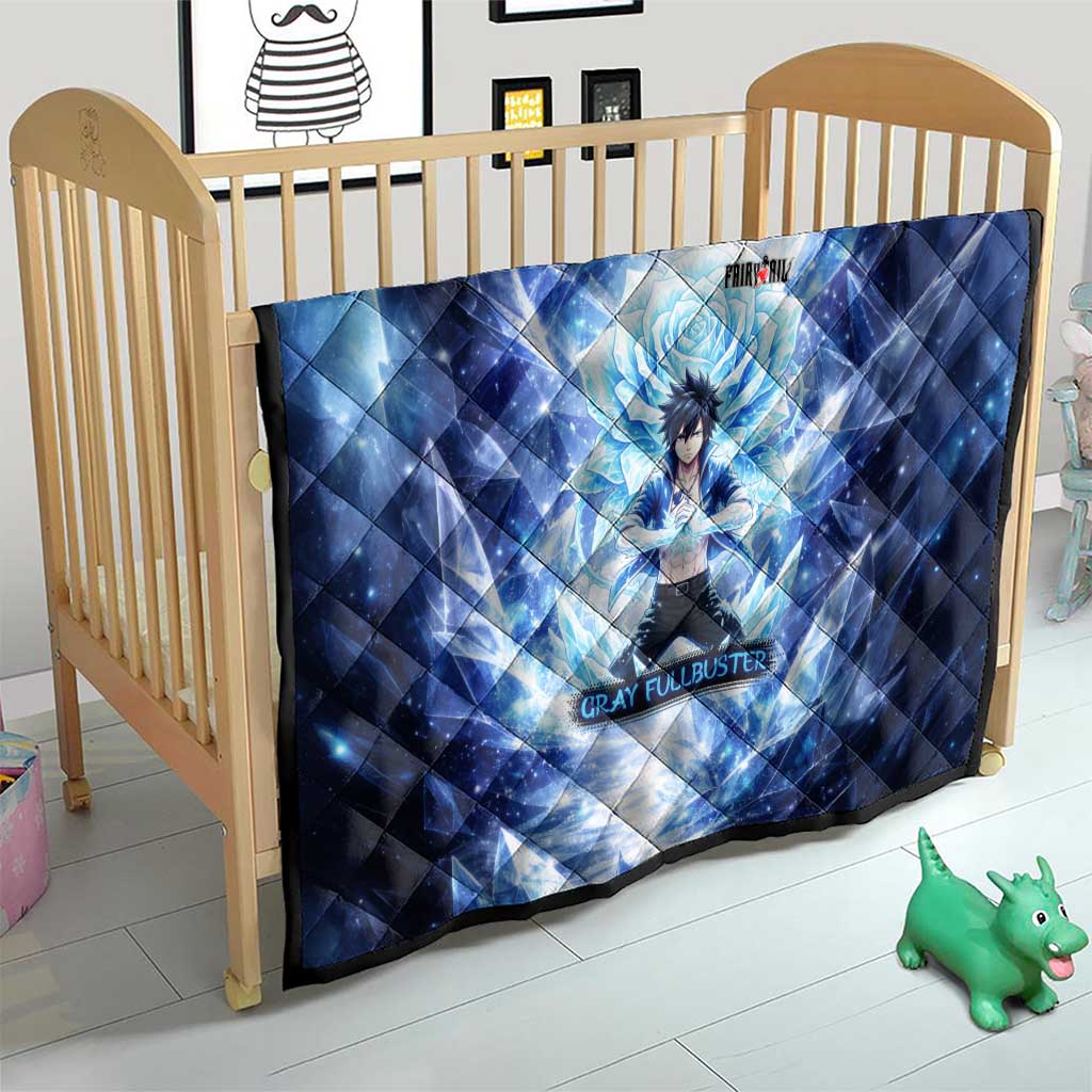 Gray Fullbuster Fairy Tail Quilt Ice Magic Anime Style with Crystal Freeze Motif