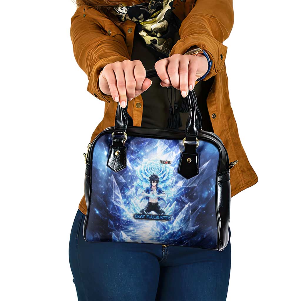 Gray Fullbuster Fairy Tail Shoulder Handbag Ice Magic Anime Style with Crystal Freeze Motif