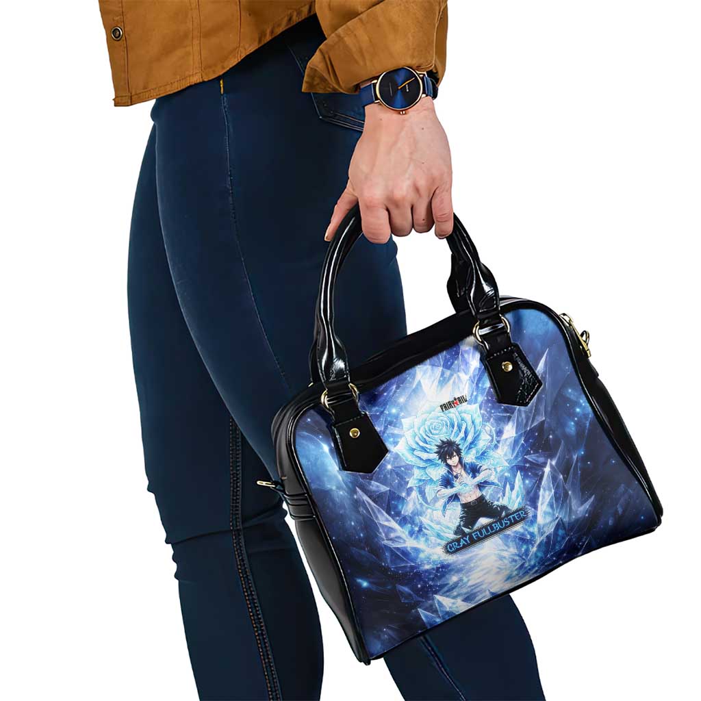 Gray Fullbuster Fairy Tail Shoulder Handbag Ice Magic Anime Style with Crystal Freeze Motif