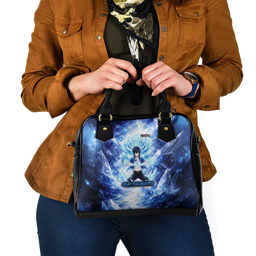 Gray Fullbuster Fairy Tail Shoulder Handbag Ice Magic Anime Style with Crystal Freeze Motif