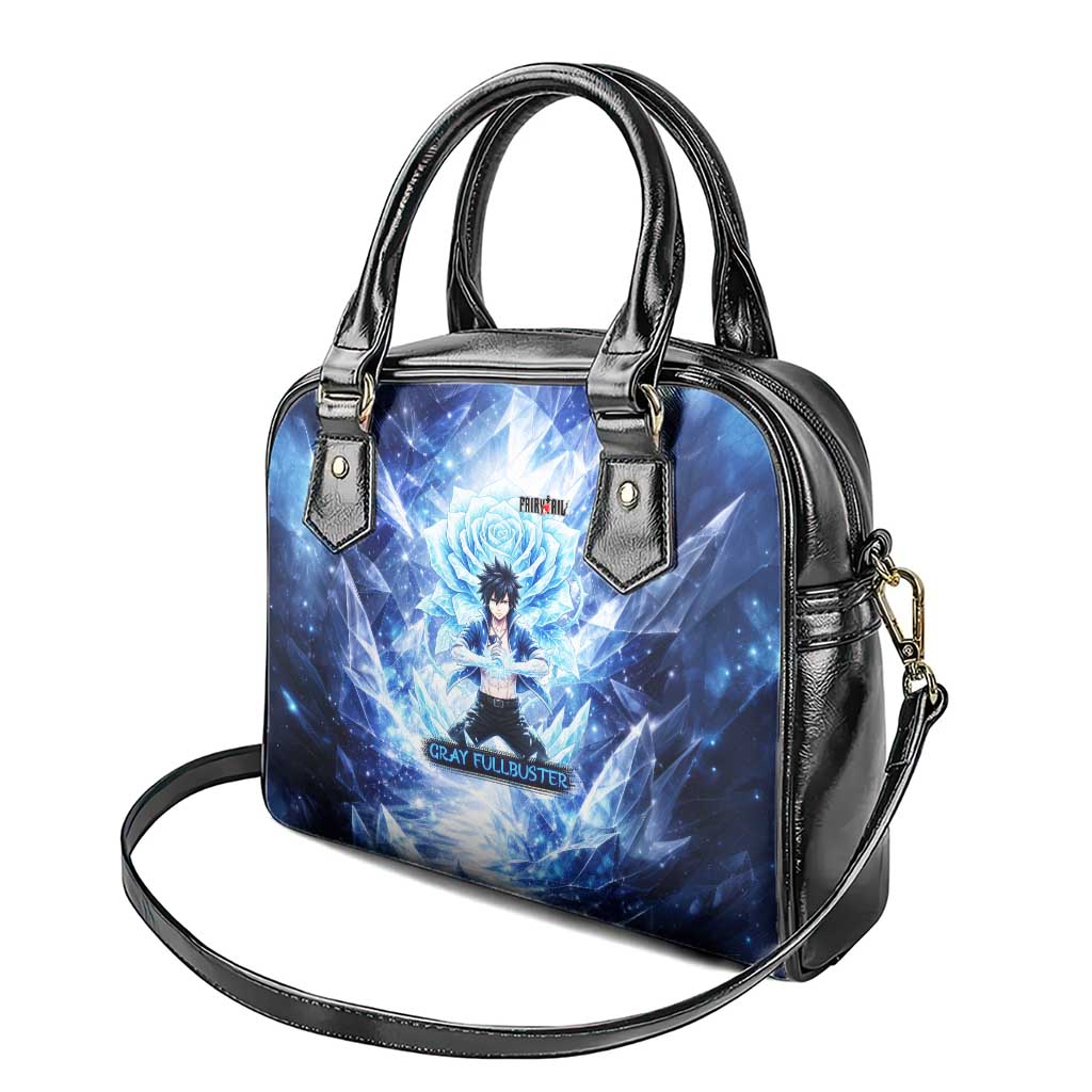 Gray Fullbuster Fairy Tail Shoulder Handbag Ice Magic Anime Style with Crystal Freeze Motif