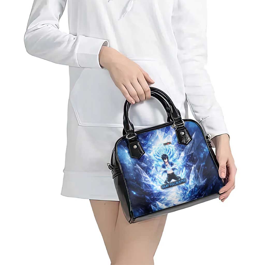 Gray Fullbuster Fairy Tail Shoulder Handbag Ice Magic Anime Style with Crystal Freeze Motif