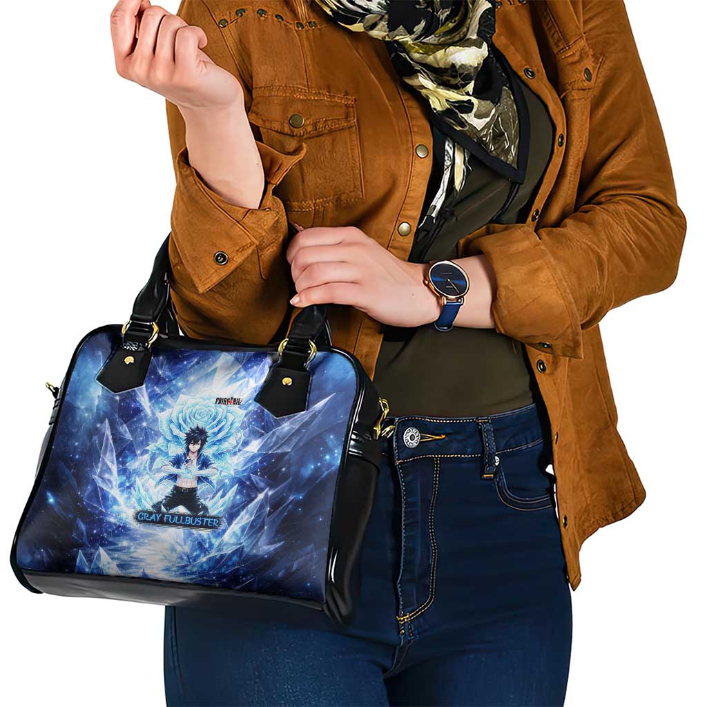 Gray Fullbuster Fairy Tail Shoulder Handbag Ice Magic Anime Style with Crystal Freeze Motif